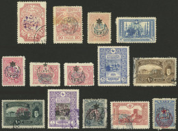 TURKEY: Lot Of Old Overprinted Stamps, Interesting! - Sonstige & Ohne Zuordnung