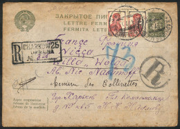 UKRAINE: Stationery Envelope Sent By Registered Mail From CHARKOW To France On 17/JUL/1933, Very Interesting! - Ucrania