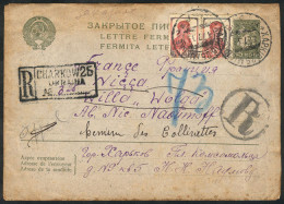 UKRAINE: Stationery Envelope Sent By Registered Mail From CHARKOW To France On 17/JUL/1933, Very Interesting! - Ukraine