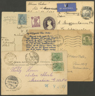 WORLDWIDE: 4 Covers, Cards Etc. Used Between 1899 And 1950: Card Of Serbia To Germany In 1899, "Dear Doctor" Card Of Chi - Lots & Kiloware (mixtures) - Max. 999 Stamps