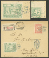 URUGUAY: Sc.C9, 1925 Gaucho On Horse And Airplane (Montevideo - Rincón Flight) With VARIETY: "the 5 Value Touching The R - Uruguay