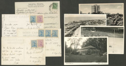 URUGUAY: 3 Postcards Sent From PUNTA DEL ESTE To Buenos Aires In FE/1943, All With Very Good Views Of The Beach, Franked - Uruguay