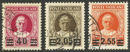 VATICAN: Sc.35 + 37 + 38 Used, Very Fine Quality, Good Opportunity! - Autres & Non Classés