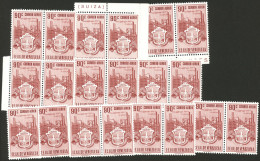 VENEZUELA: Yvert 345, 1951 Coat Of Arms Of Carabobo 90c., High Value Of The Set, 20 MNH Examples, Excellent Quality! - Venezuela