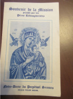 Image Religieuse/ Souvenir De La Mission /Pères  Rédemptoristes/ND Du Perpétuel Secours/Québec/1945  IMP167 - Religion & Esotérisme