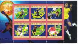 #9062 COMOROS 2010 FOOTBALL SOCCER WORLD CUP SUDAFRICA MINISHEET YV 2101-6  - 2010 – Südafrika