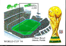 #9114 GHANA 1994 FOOTBALL SOCCER WORLD CUP USA STADIUM S/SHEET YV BL 250 MNH - 1994 – Vereinigte Staaten