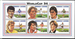 #9097 SIERRA LEONE 1994 SPORT FOOTBALL SOCCER WORLD CUP 94  MINISHEET YV 1808-13 - 1994 – Vereinigte Staaten