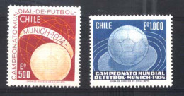 #9023 CHILE 1974 FOOTBALL SOCCER WORLD CUP MUNICH SET YV 415-6 MNH - 1974 – Alemania Occidental