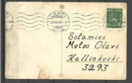 FINLAND 1940 Post Card O Lahti To Kalliokoski In Army Military Service Christmas Weihnachten Noel - Cartas & Documentos