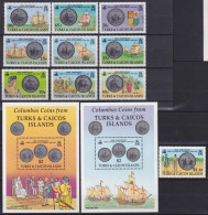 F-EX46799 TURKS & CAICOS MNH 1992 DISCOVERY COINS COLUMBUS SHIP BARCOS COLON.  - Cristóbal Colón