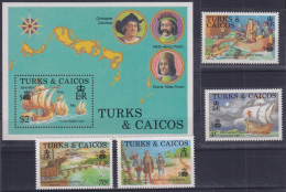 F-EX47587 TURKS & CAICOS MNH 1987 DISCOVERY OF AMERICA COLUMBUS INDIAN SHIP.  - Christopher Columbus