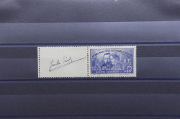 FRANCE - N° 402 * Signé Par Le Graveur Jules PIEL Sur Bord De Feuille - Rare - A 928 - Unused Stamps