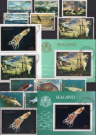 Atlantik 1970 GB Isle England 32/6,37,46/0,KB+Bl.2+4 O 76€ Fische/Segelschiff Ortsmarken Privat Stamps Fort Rough UK - Naturaleza