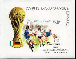 #9082 ZAIRE 1981 FOOTBALL SOCCER WORLD CUP SPAIN 82  YV BL 28 MNH - Altri - Africa