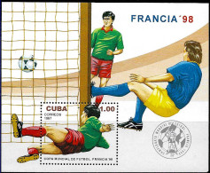 #9027 CARIBBEAN 1998 FOOTBALL SOCCER WORLD CUP FRANCE 98 S/S YV BL 150 - Unused Stamps