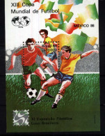 #9018 BRASIL BRAZIL 1986 SPORT FOOTBALL SOCCER WORLD CUP S/S YV BL 68 MI 69 MNH - Ungebraucht