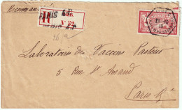 FRANCE - 1919 TàD RAU " PARIS-4-C / R. DU Fbg POISSONNIERE " Sur LSC Recom. Affr. 40c Merson Yv.119 - 1877-1920: Periodo Semi Moderno