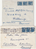 FRANCE - 1929 2xLSC Affranchies 3xYv.257 50c Jeanne-d'Arc Pour Le Danemark - Lettres & Documents