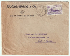 FRANCE - 1938 Yv.PA7 2fr25 Blériot Perforé "Z" (Goldenberg & Cie) Sur LSC De ZORNHOFF-SAVERNE à BÂLE, Suisse - Lettres & Documents