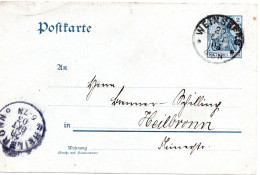 61714 - Deutsches Reich - 1903 - 2Pfg Germania GAKte WEINSBERG -> HEILBRONN - Lettres & Documents