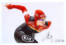 Autogramm Foto Eisschnellläuferin Li Qishi 李•奇时 China Chine Cina Jilin Olympionikin Olympia Olympische Winterspiele - Handtekening