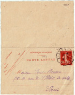 FRANCE - 1913 (18-11) TàD Ambulant Jour "AUXERRE A PARIS / A" Millésime Remplacé Par Une Étoile /CL 10c Semeuse - 1877-1920: Periodo Semi Moderno