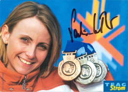 Autogramm AK Eisschnellläuferin Sabine Völker Eissportclub Erfurt EC ESC Olympiasiegerin Olympische Winterspiele Olympia - Autografi