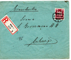 61727 - Deutsches Reich - 1924 - 30Pfg Adler EF A Dopp Verw R-Bf MAINZ -> COBURG - Lettres & Documents