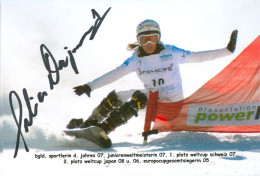 Autogramm AK Snowboarderin Julia Dujmovits Gerersdorf-Sulz Güssing Burgenland Österreich Austria Olympiasiegerin ÖSV - Handtekening