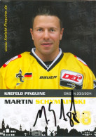 Autogramm Eishockey AK Martin Schymainski Krefeld Pinguine 13-14 Augsburger EV Panther Iserlohn Roosters EHC München - Wintersport