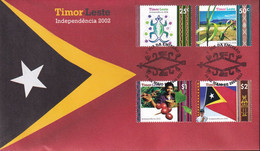 East Timor 2002 Independence Sc 352-55 FDC - Timor Orientale