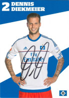 AK Dennis Diekmeier Hamburger SV 15-16 HSV Thedinghausen Bierden Achim Werder Bremen 1. FC Nürnberg SV Sandhausen - Handtekening