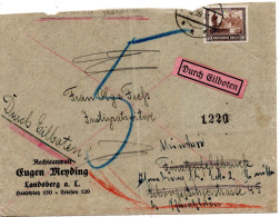 61742 - Deutsches Reich - 1930 - 50Pfg Nothilfe '30 EF A EilBf (Mgl., Marke OK) LANDSBERG -> FUERSTENFELDBRUCK, Nachges - Storia Postale