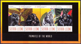 Sierra Leone 2012 MNH MS, Chimpanzee, Gorilla Primates Of The World Monkeys - Chimpanzés