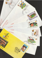 " LOT COUPE DU MONDE DE FOOTBALL " Sur 7 Enveloppes 1er Jour. Parfait état. FDC à Saisir !!! - Other & Unclassified