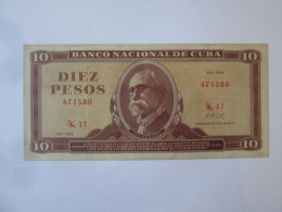 Cuba 10 Pesos 1968 Banknote Maximo Gomez/Fidel Castro,see Pictures - Cuba