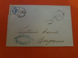 Italie - Affranchissement ND De Milano Sur Lettre Sans Texte Pour Bergamo En 1863 - J 245 - Poststempel