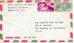 61792 - Mexico - 1958 - 35c Eilmarke MiF A LpEilBf MEXICO -> HOLLYWOOD, CA (USA) - Mexico