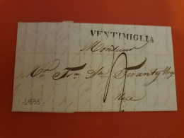 Italie - Marque Postale De Ventimiglia Sur Lettre Avec Texte En 1839 Pour Nice - J 254 - 1. ...-1850 Prefilatelia