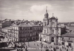 Cartolina Caltanissetta - Chiesa Di San Sebastiano E Piazza Garibaldi - Caltanissetta