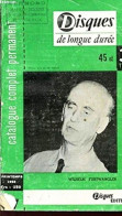 * Catalogue 1 Janvier 1955 - DISQUES DE LONGUE DUREE - 45 ET 33 TOURS - CATALOGUE COMPLET PERMANENT. (Français) - Other Products
