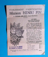 Publicité, Maison HENRI PIN, établissement D'horticulture à Cagnes Sur Mer, 06, Roses, Rosiers Nains Remontants - Pubblicitari