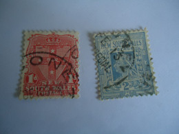 NEW SOUTH WALES    2  USED STAMPS  QUEEN WITH POSTMARK - Andere & Zonder Classificatie