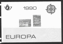 BELGIQUE 1990 FEUILLET BATIMENTS POSTAUX-EUROPA 1990 EN NOIR ET BLANC YVERT N°2367/68 NEUF MNH** - 1990