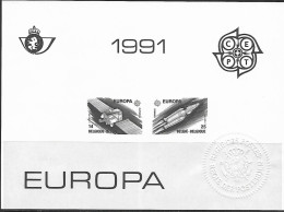 BELGIQUE 1991 FEUILLET ESPACE-EUROPA 1991 EN NOIR ET BLANC YVERT N°2406/07 NEUF MNH** - 1991
