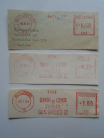 D200325  Red  Meter Stamp - EMA - Freistempel  - Romania 1967-71  Lot Of 3 Cuts - Camera De Comert - Máquinas Franqueo (EMA)