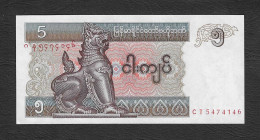 Myanmar - Banconota Non Circolata FdS UNC Da 5 Kyats P-70b.2.1 - 1997 #19 - Myanmar