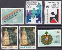 Nations Unies N.Y. 1981 YT 334 à 338 Et 357 Neufs - Unused Stamps