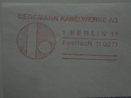 D200332  Red Meter Stamp - EMA - Freistempel  - Germany Berlin  1974 Bergmann Kabelwerke AG  -  Electricity - Electricité